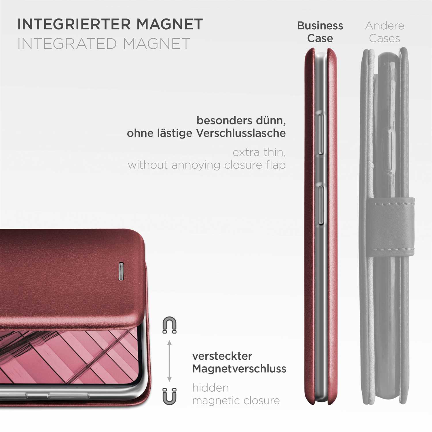 ONEFLOW Business Case Motorola Moto G9 Plus Handytasche mit Kartenfach – Weiteres Produktbild 6