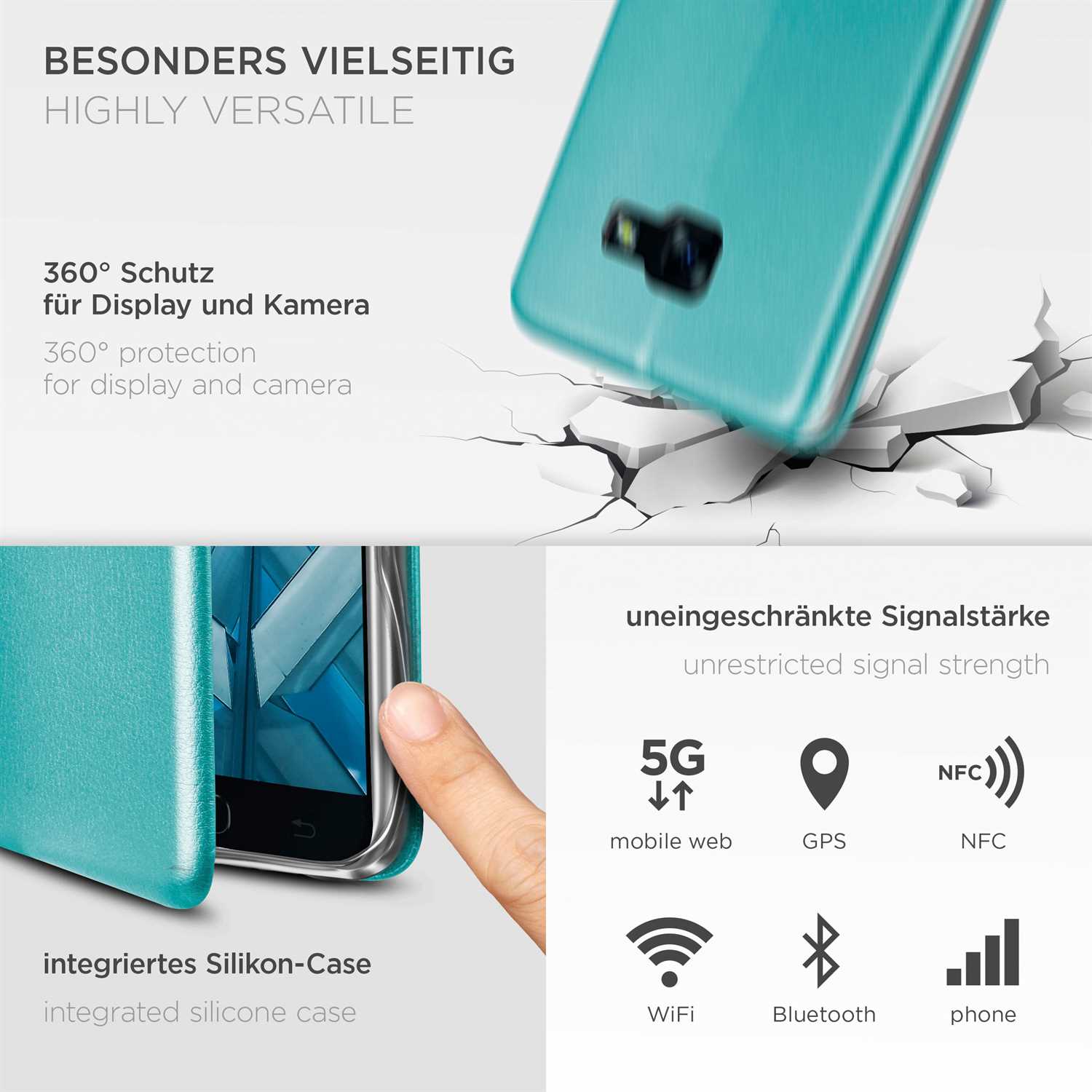 ONEFLOW Business Case Samsung Galaxy A5 (2017) Handytasche mit Kartenfach – Weiteres Produktbild 3
