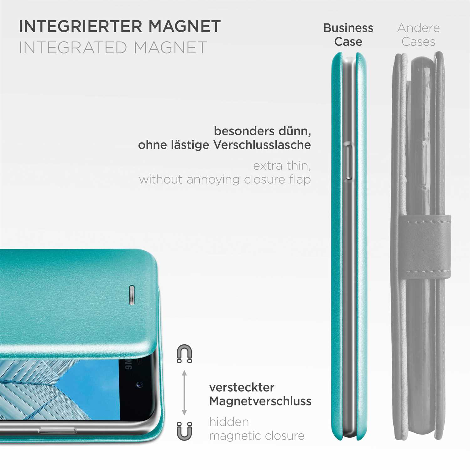 ONEFLOW Business Case Samsung Galaxy A5 (2017) Handytasche mit Kartenfach – Weiteres Produktbild 5