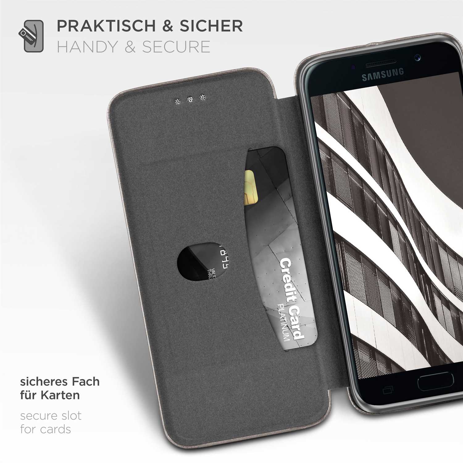 ONEFLOW Business Case Samsung Galaxy A5 (2017) Handytasche mit Kartenfach – Weiteres Produktbild 2