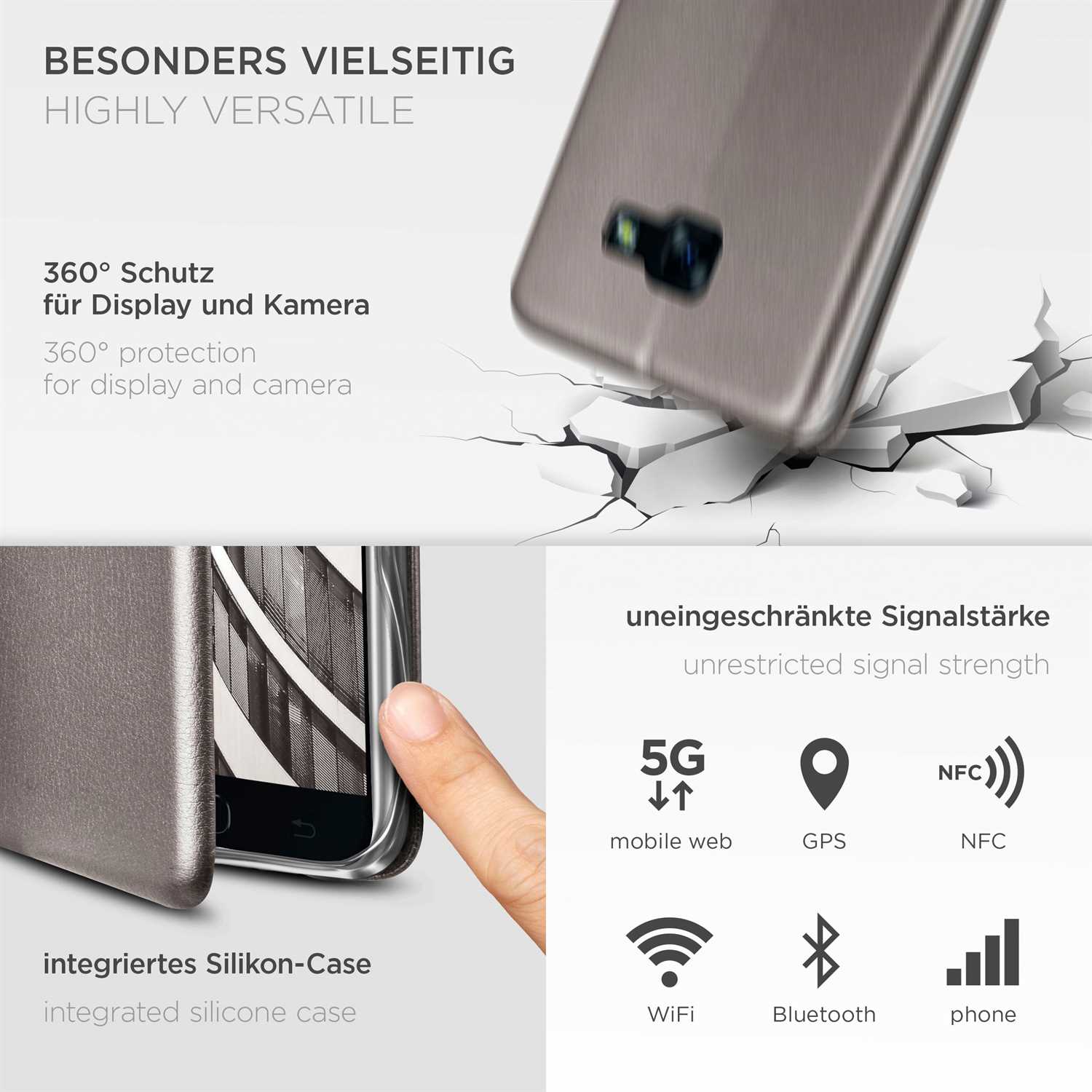ONEFLOW Business Case Samsung Galaxy A5 (2017) Handytasche mit Kartenfach – Weiteres Produktbild 3