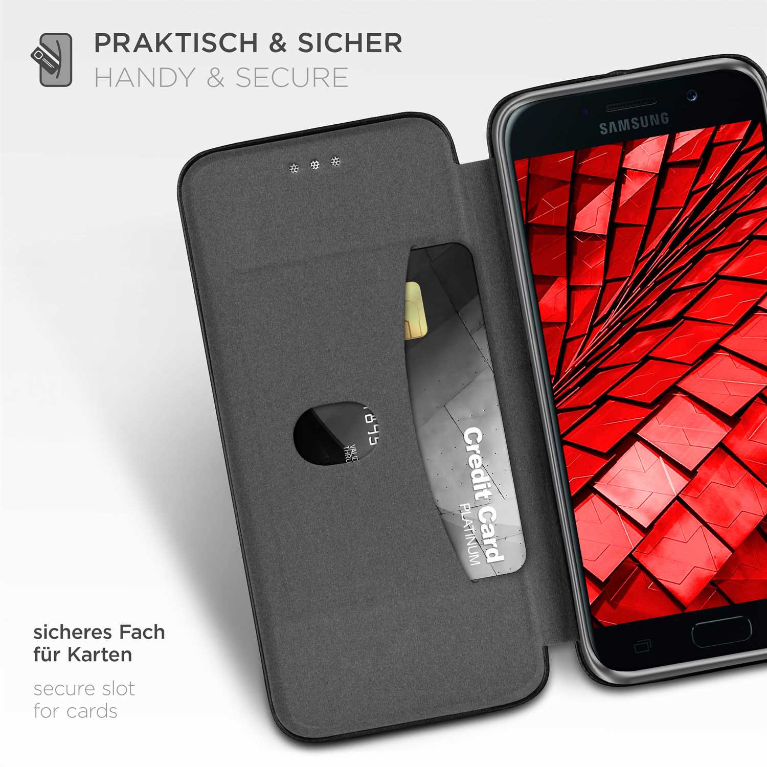 ONEFLOW Business Case Samsung Galaxy A5 (2017) Handytasche mit Kartenfach – Weiteres Produktbild 2