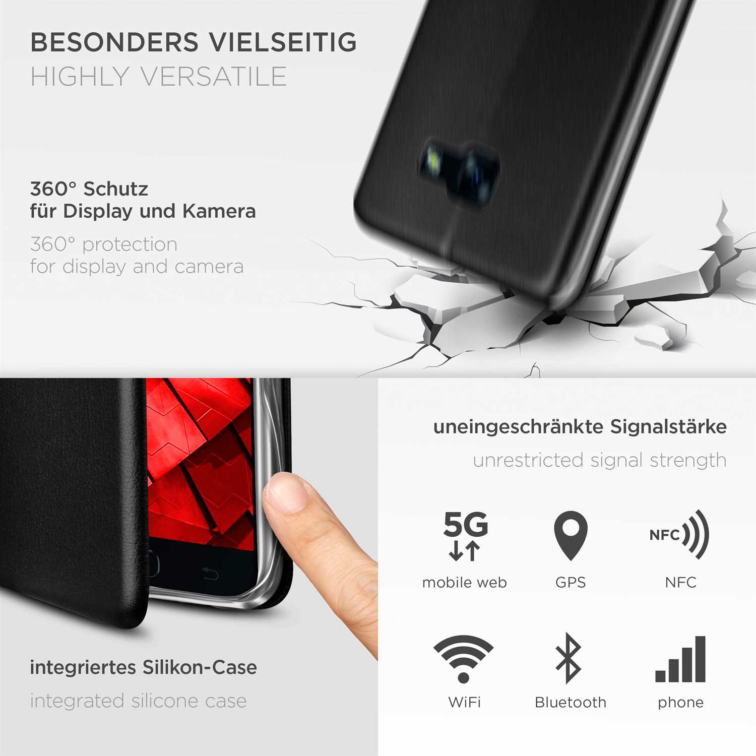 ONEFLOW Business Case Samsung Galaxy A5 (2017) Handytasche mit Kartenfach – Weiteres Produktbild 3