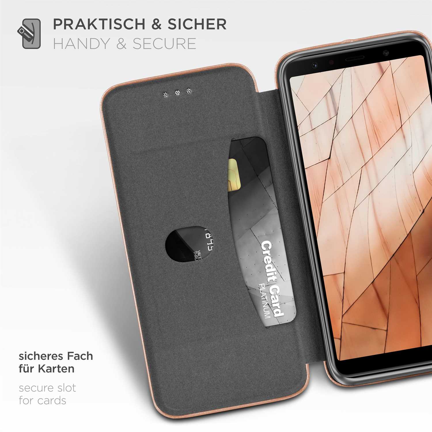 ONEFLOW Business Case Samsung Galaxy A7 (2018) Handytasche mit Kartenfach – Weiteres Produktbild 3
