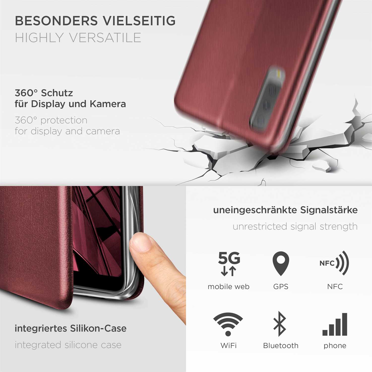 ONEFLOW Business Case Samsung Galaxy A7 (2018) Handytasche mit Kartenfach – Weiteres Produktbild 4