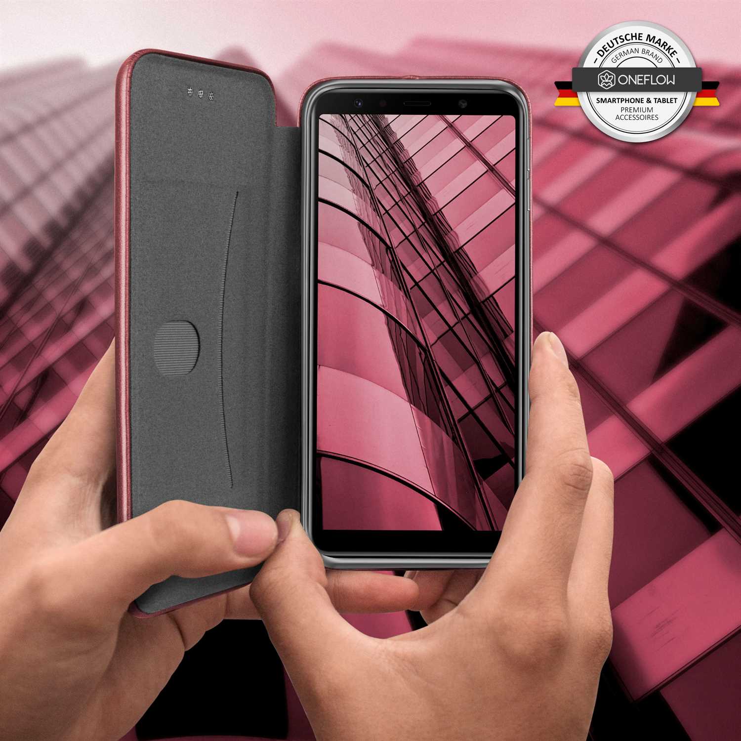 ONEFLOW Business Case Samsung Galaxy A7 (2018) Handytasche mit Kartenfach – Weiteres Produktbild 7