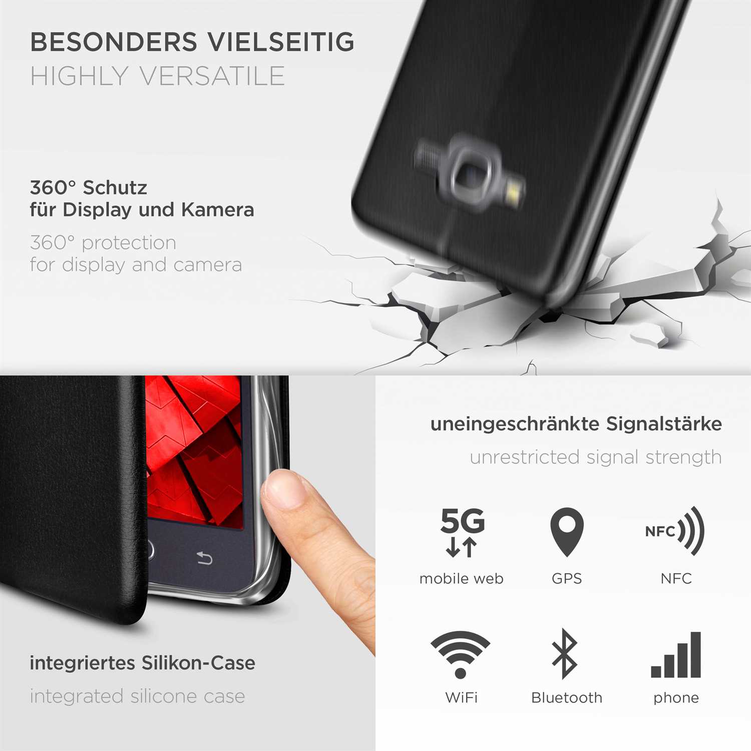 ONEFLOW Business Case Samsung Galaxy Grand Prime Handytasche mit Kartenfach – Weiteres Produktbild 3