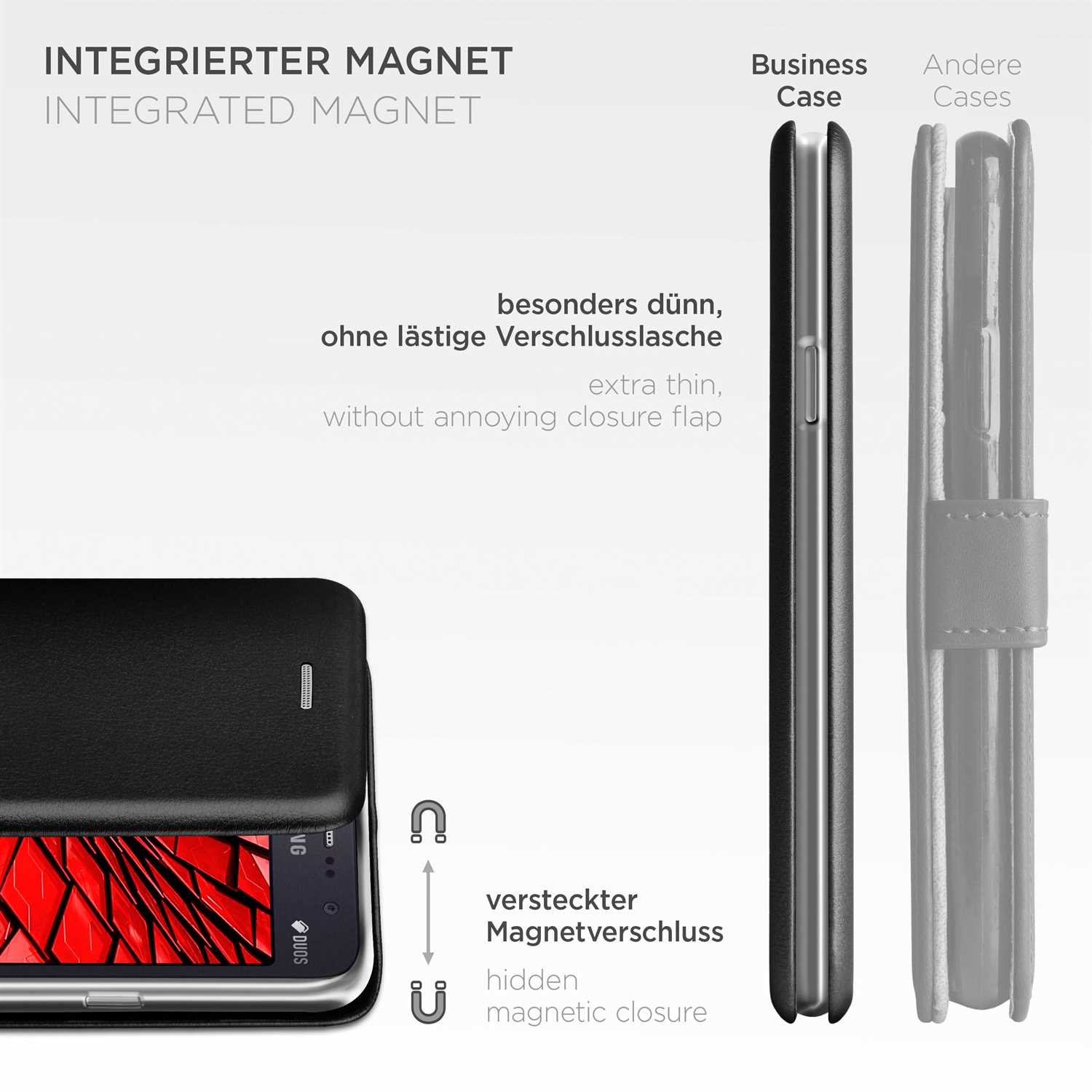 ONEFLOW Business Case Samsung Galaxy Grand Prime Handytasche mit Kartenfach – Weiteres Produktbild 5