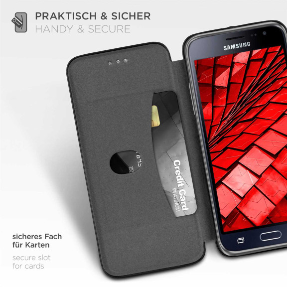 ONEFLOW Business Case Samsung Galaxy J3 (2016) Handytasche mit Kartenfach – Weiteres Produktbild 3