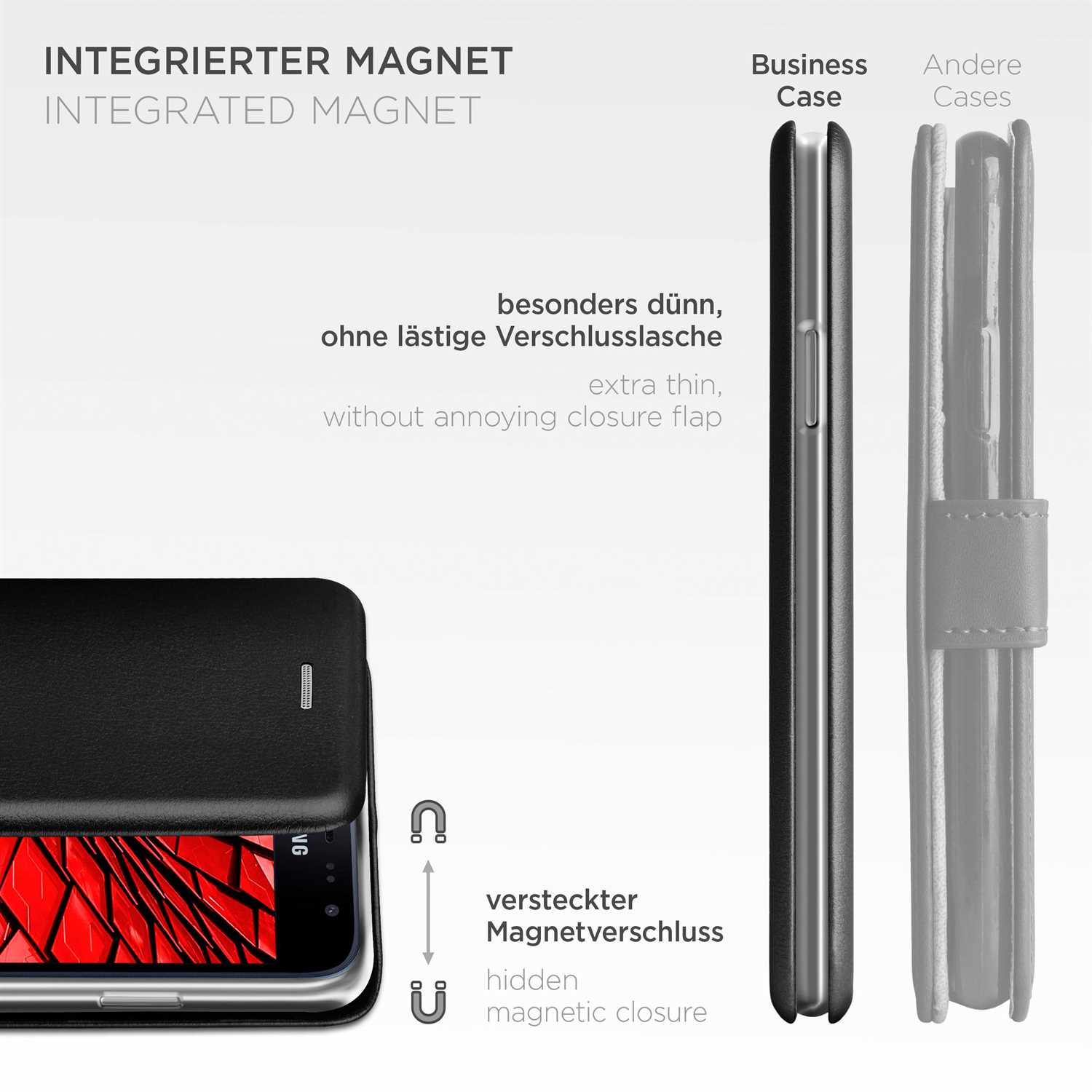 ONEFLOW Business Case Samsung Galaxy J3 (2016) Handytasche mit Kartenfach – Weiteres Produktbild 5