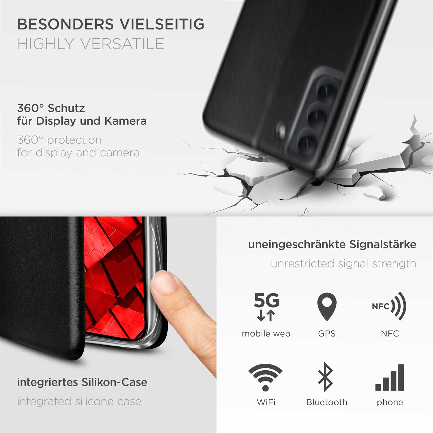 ONEFLOW Business Case Samsung Galaxy S22 Plus Handytasche mit Kartenfach – Weiteres Produktbild 4