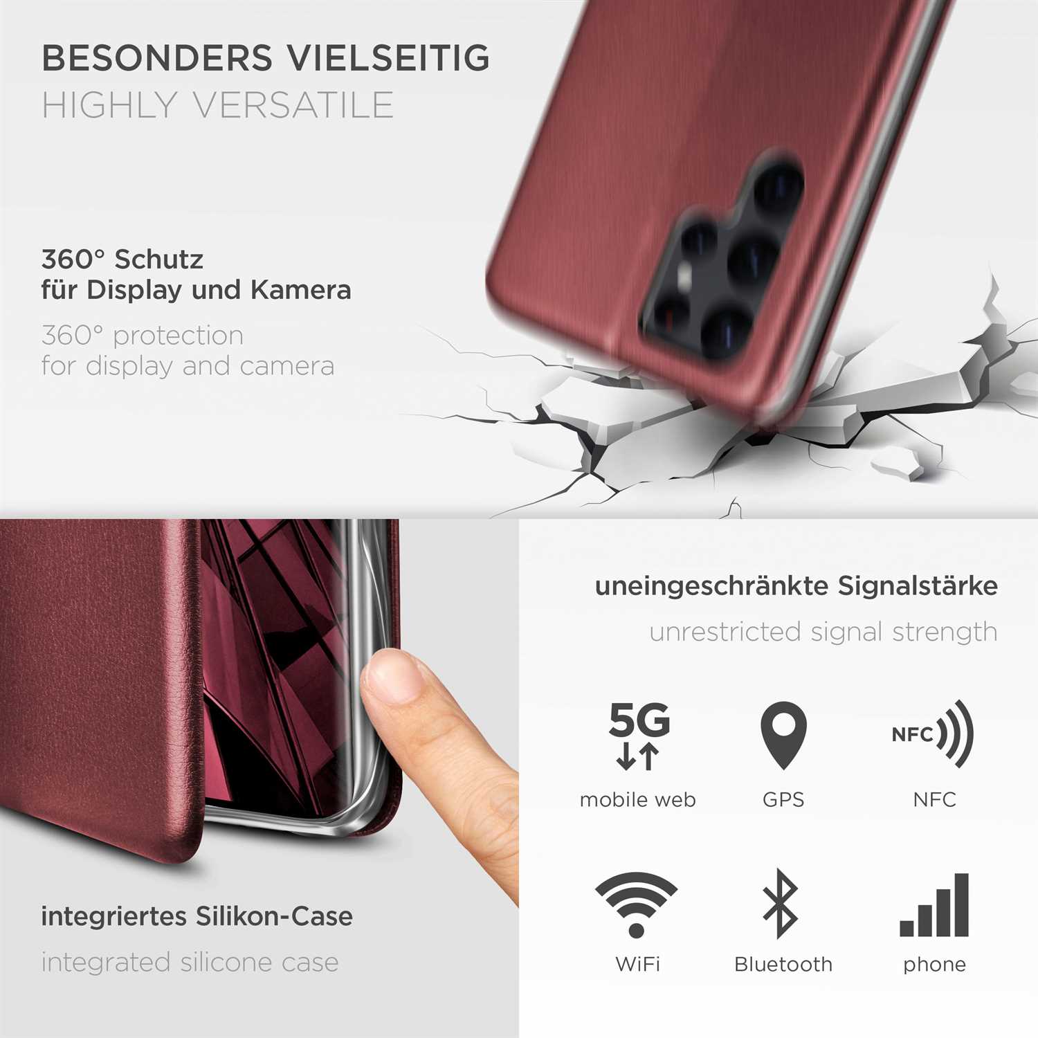 ONEFLOW Business Case Samsung Galaxy S22 Ultra Handytasche mit Kartenfach – Weiteres Produktbild 4