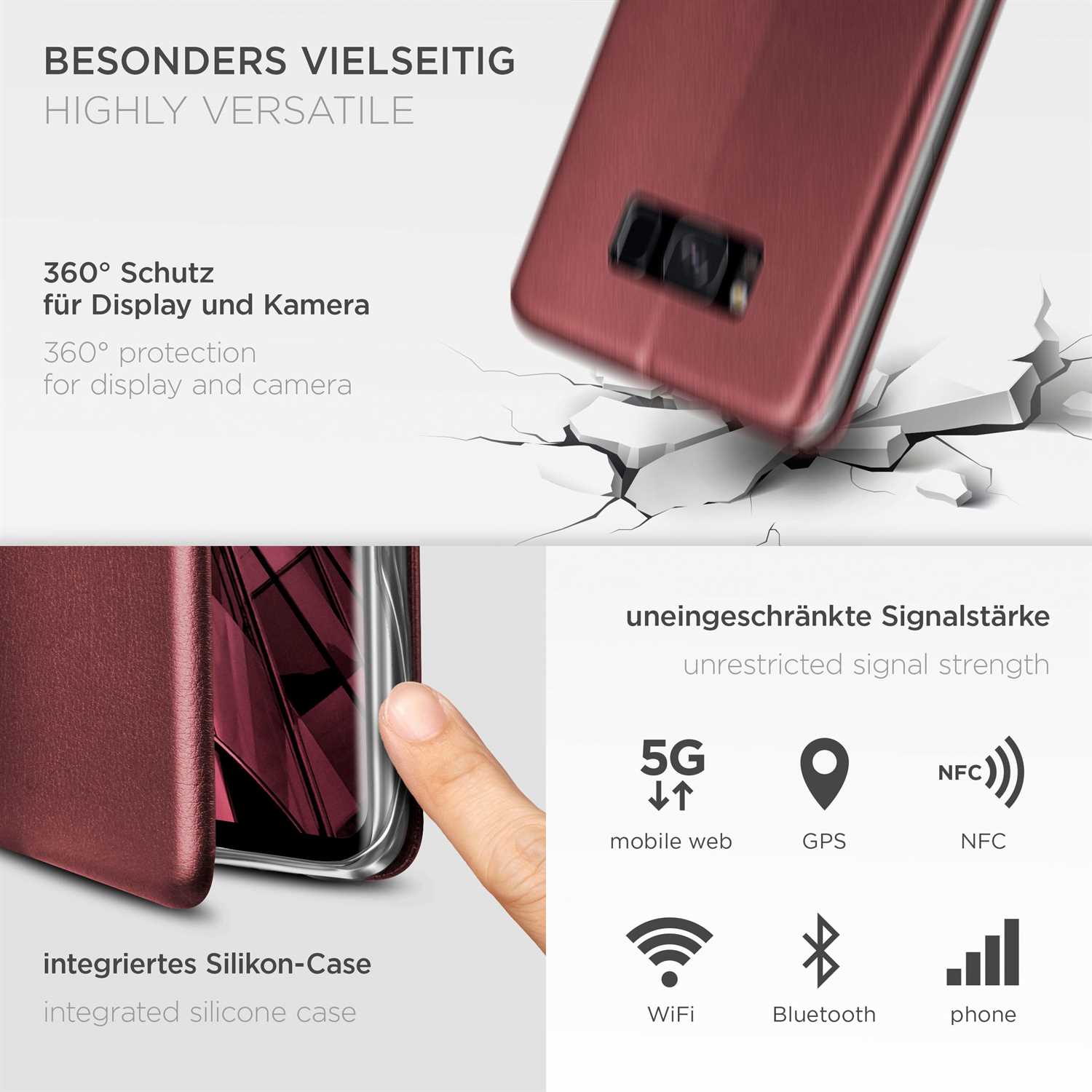 ONEFLOW Business Case Samsung Galaxy S8 Plus Handytasche mit Kartenfach – Weiteres Produktbild 3