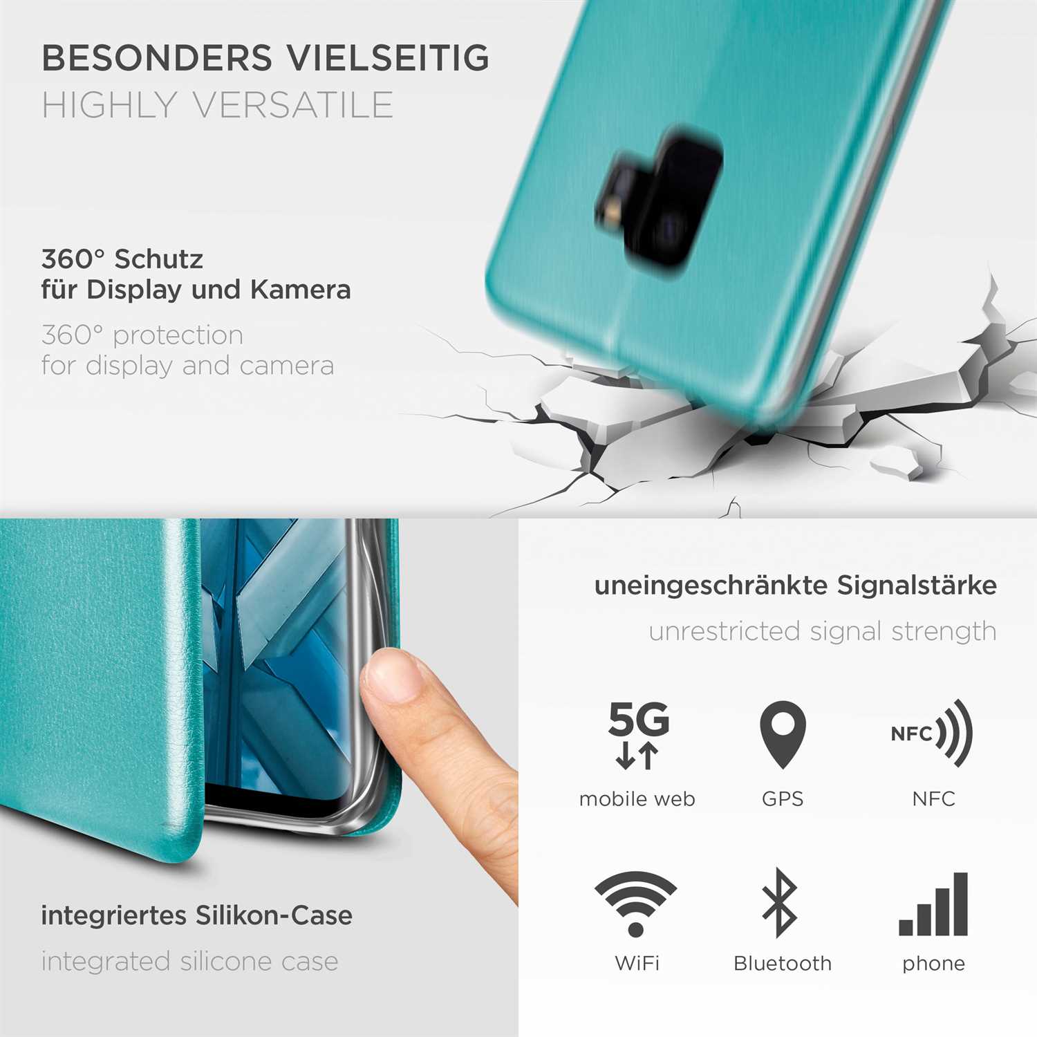 ONEFLOW Business Case Samsung Galaxy S9 Handytasche mit Kartenfach – Weiteres Produktbild 3