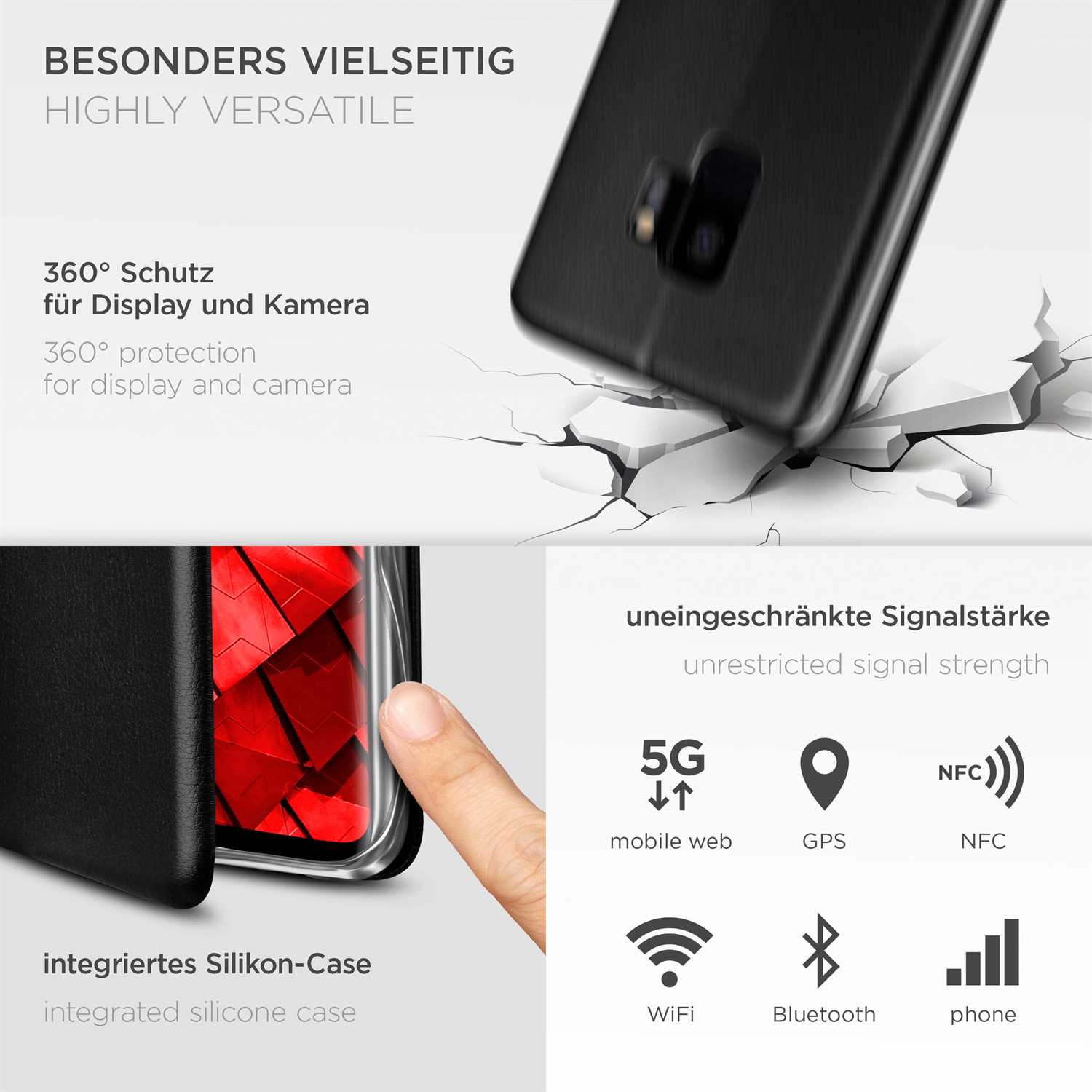 ONEFLOW Business Case Samsung Galaxy S9 Handytasche mit Kartenfach – Weiteres Produktbild 3