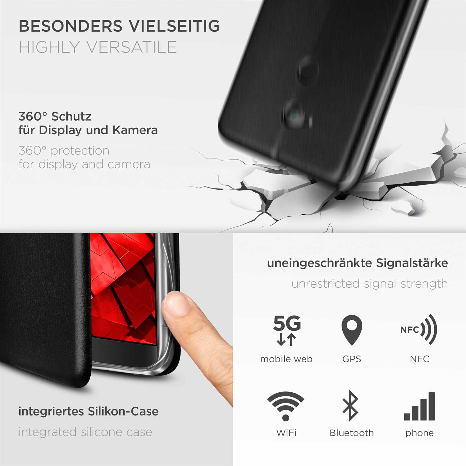 ONEFLOW Business Case Sony Xperia XA2 Handytasche mit Kartenfach – Weiteres Produktbild 3