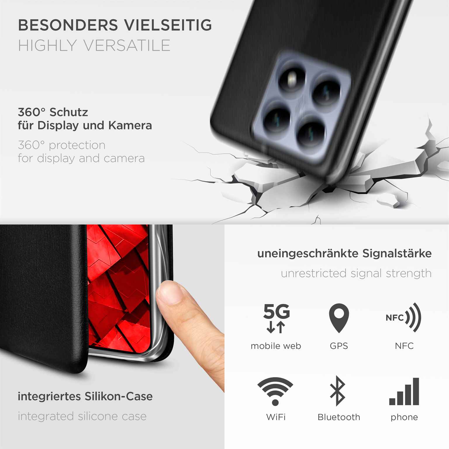 ONEFLOW Business Case Xiaomi 14T Pro Handytasche mit Kartenfach – Weiteres Produktbild 4