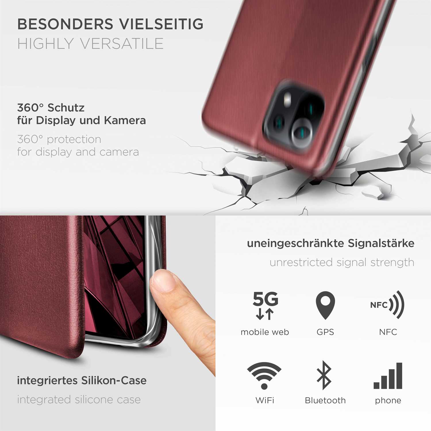 ONEFLOW Business Case Xiaomi Mi 11 Lite 5G Handytasche mit Kartenfach – Weiteres Produktbild 4 ONEFLOW Business Case Xiaomi Mi 11 Lite 5G Handytasche mit Kartenfach – Weiteres Produktbild 4