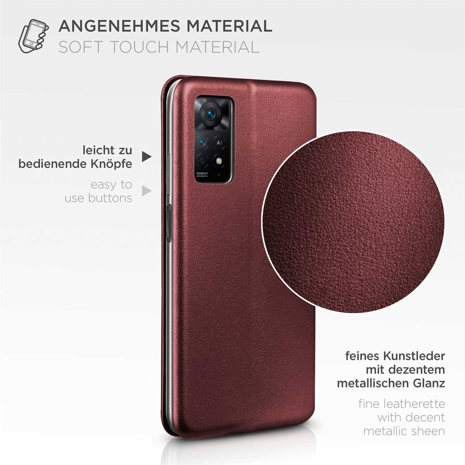 ONEFLOW Business Case Redmi Note 11 Pro Handytasche mit Kartenfach – Weiteres Produktbild 5