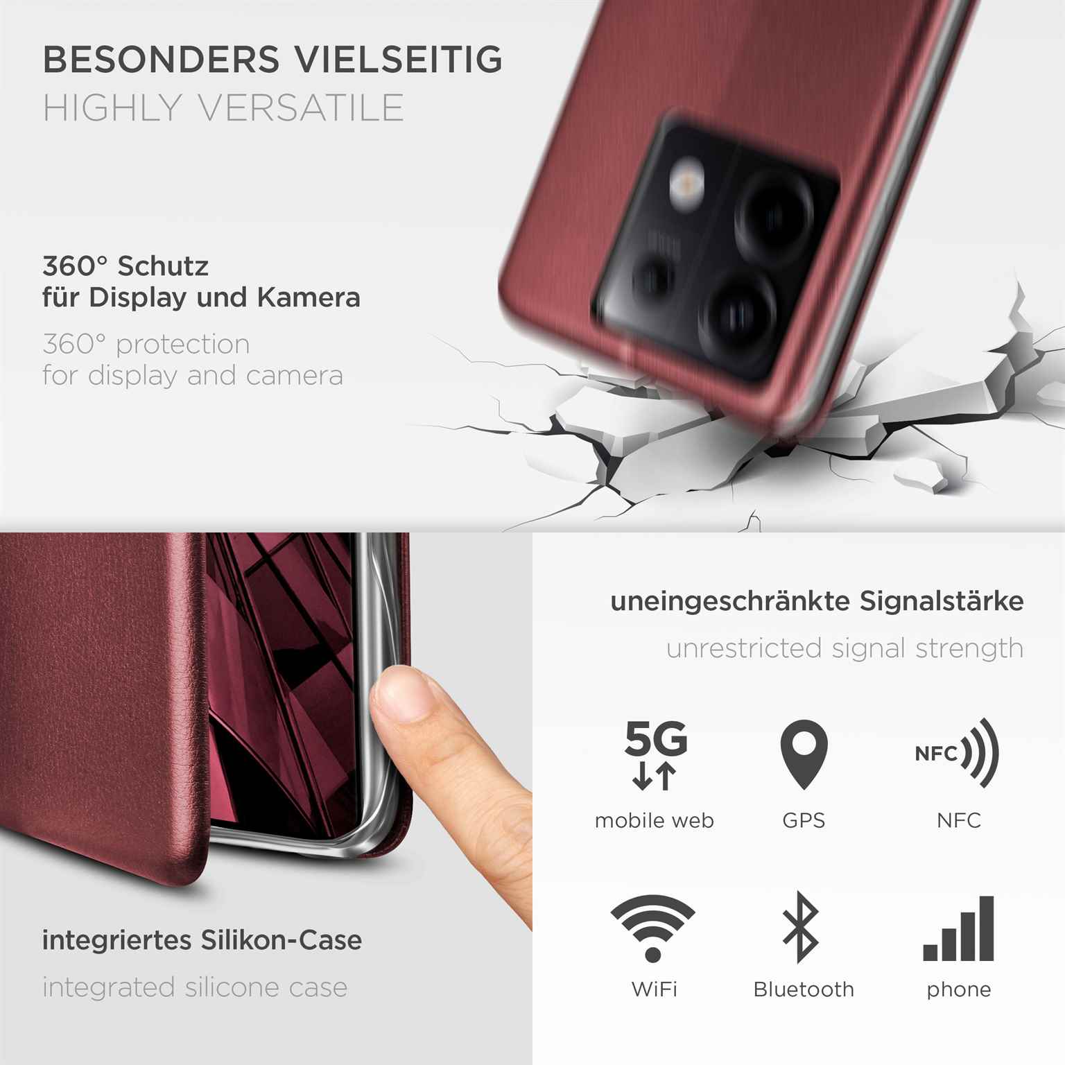 ONEFLOW Business Case Redmi Note 13 Pro 5G Handytasche mit Kartenfach – Weiteres Produktbild 4