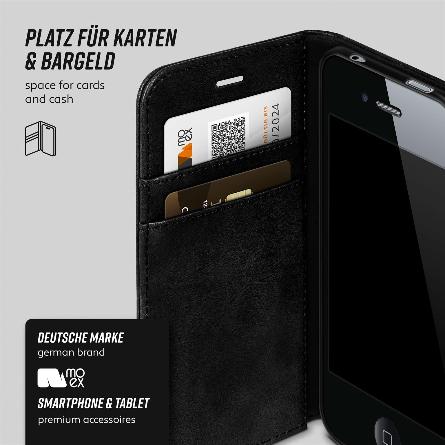 moex Casual Case iPhone 4 Hülle klappbar Leder Optik – Weiteres Produktbild 2