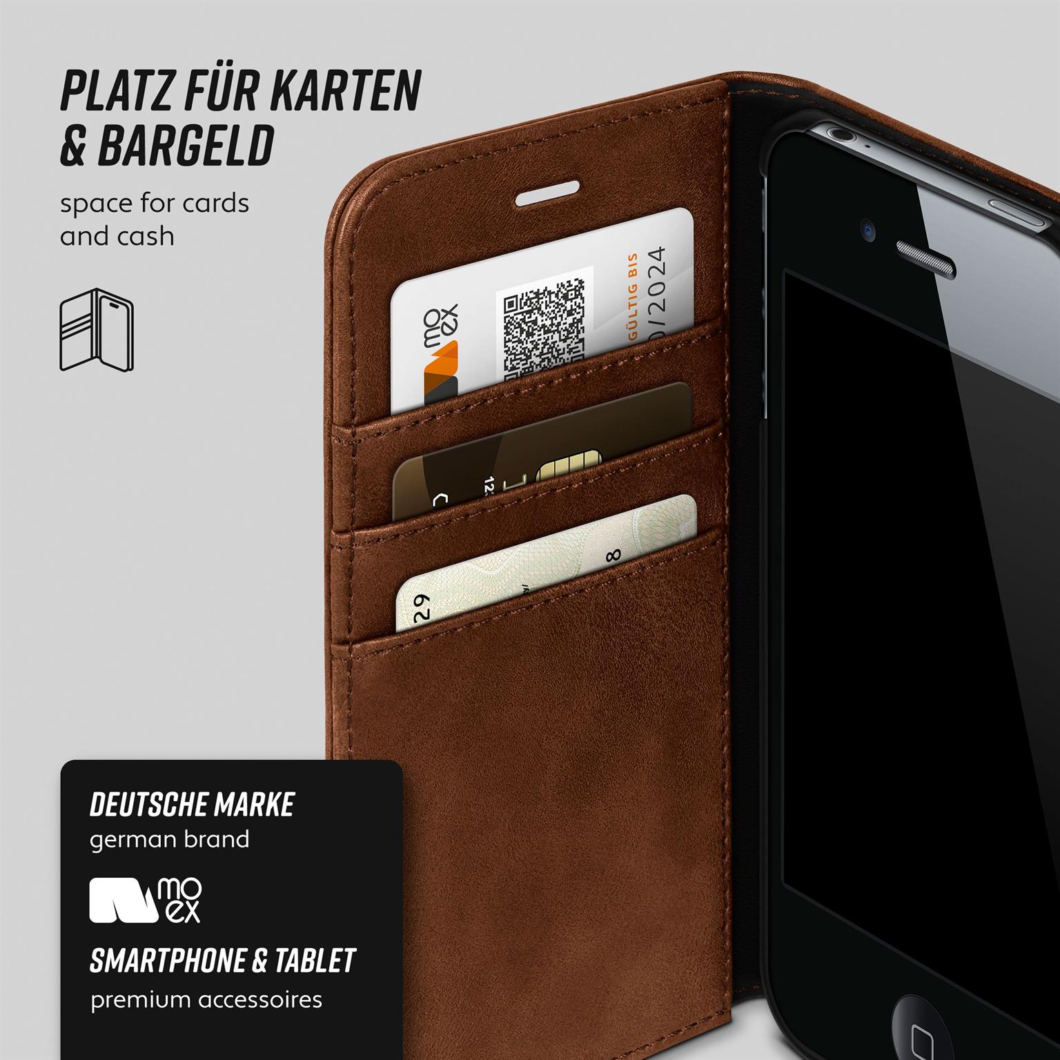 moex Casual Case iPhone 4S Hülle klappbar Leder Optik – Weiteres Produktbild 3