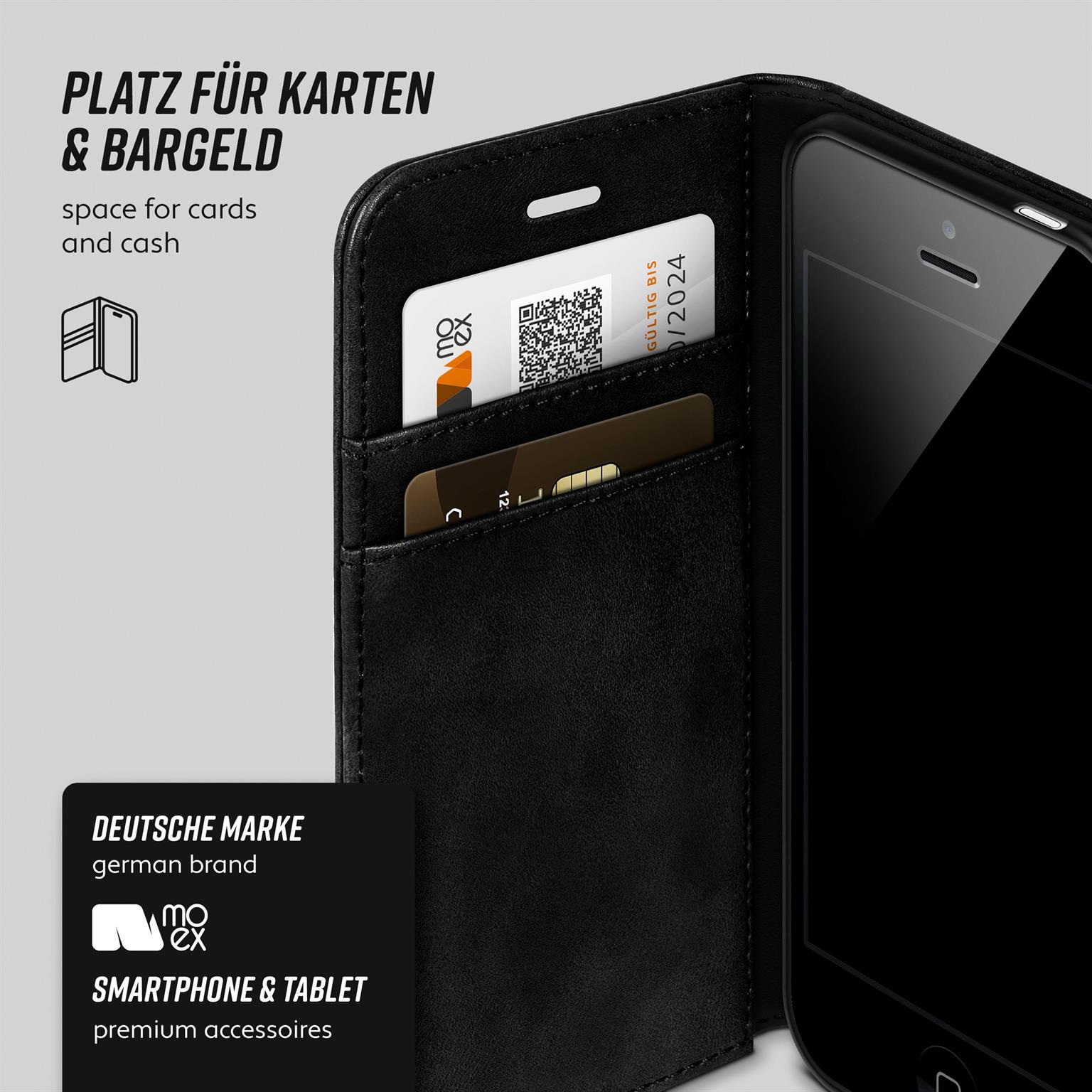 moex Casual Case iPhone 5c Hülle klappbar Leder Optik – Weiteres Produktbild 2