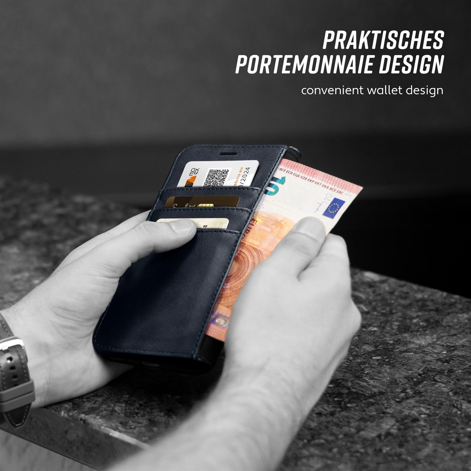 moex Casual Case iPhone 7 Hülle klappbar Leder Optik – Weiteres Produktbild 2