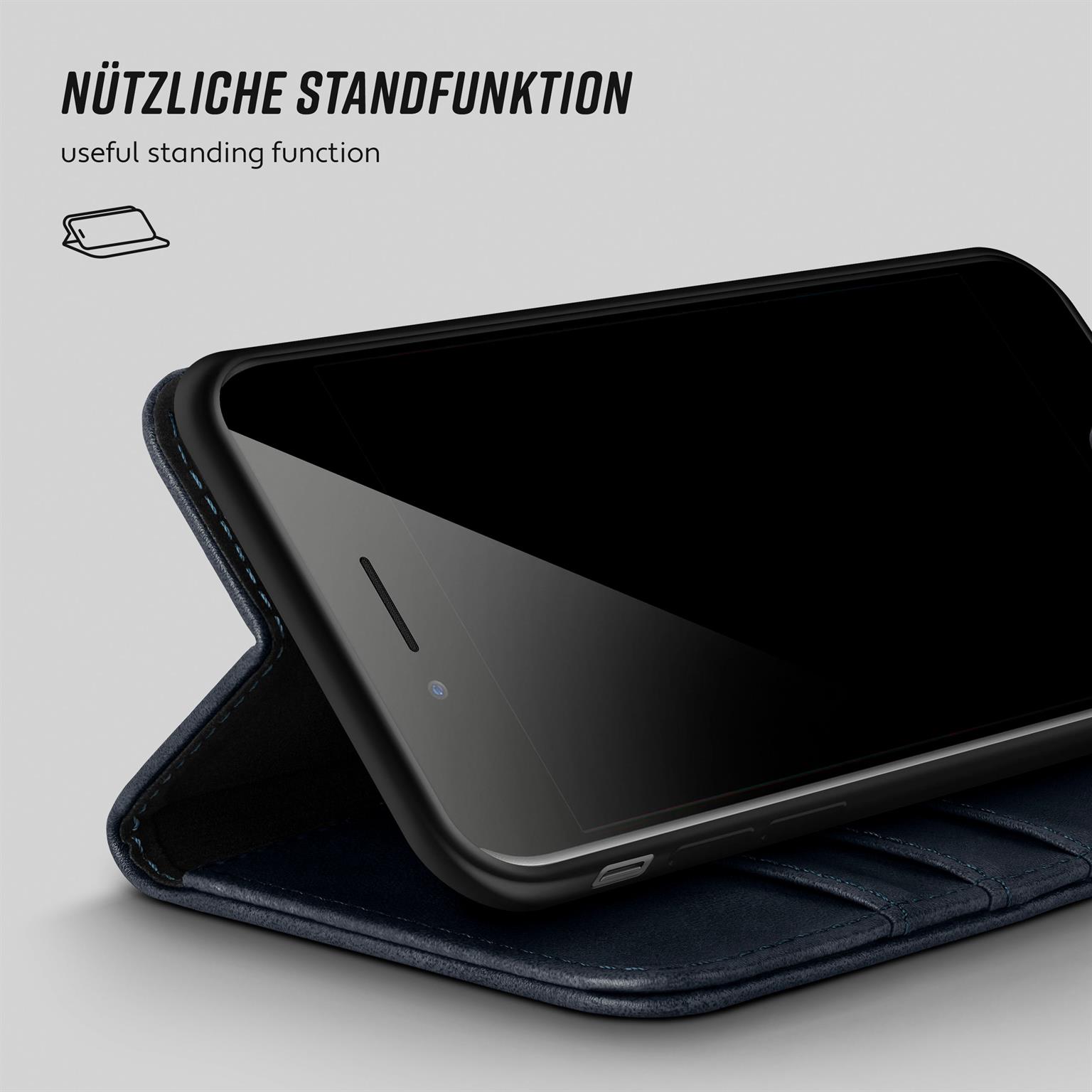 moex Casual Case iPhone 7 Hülle klappbar Leder Optik – Weiteres Produktbild 4