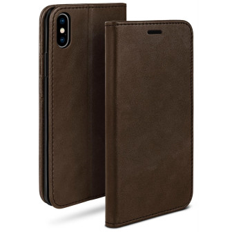 moex moex Casual Case iPhone X Hülle klappbar Leder Optik – Dark-Soil