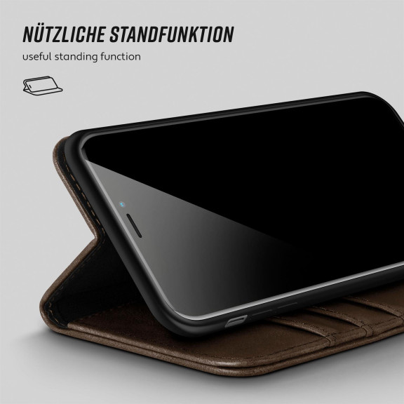 moex Casual Case iPhone X Hülle klappbar Leder Optik – Weiteres Produktbild 4
