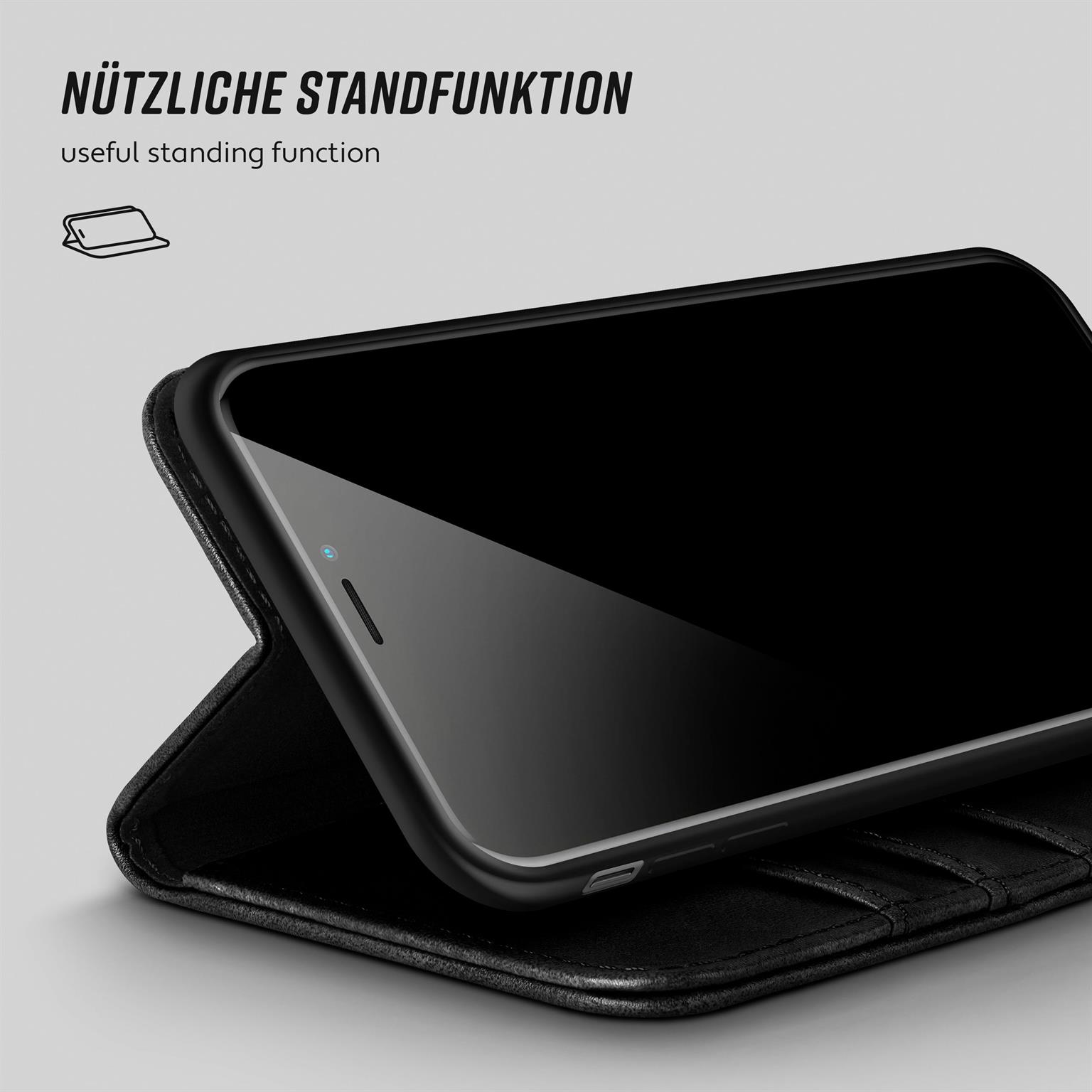 moex Casual Case iPhone XS Max Hülle klappbar Leder Optik – Weiteres Produktbild 3
