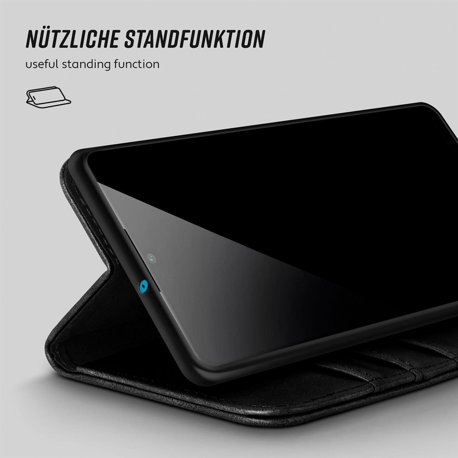 moex Casual Case Huawei P30 Lite New Edition Hülle klappbar Leder Optik – Weiteres Produktbild 4
