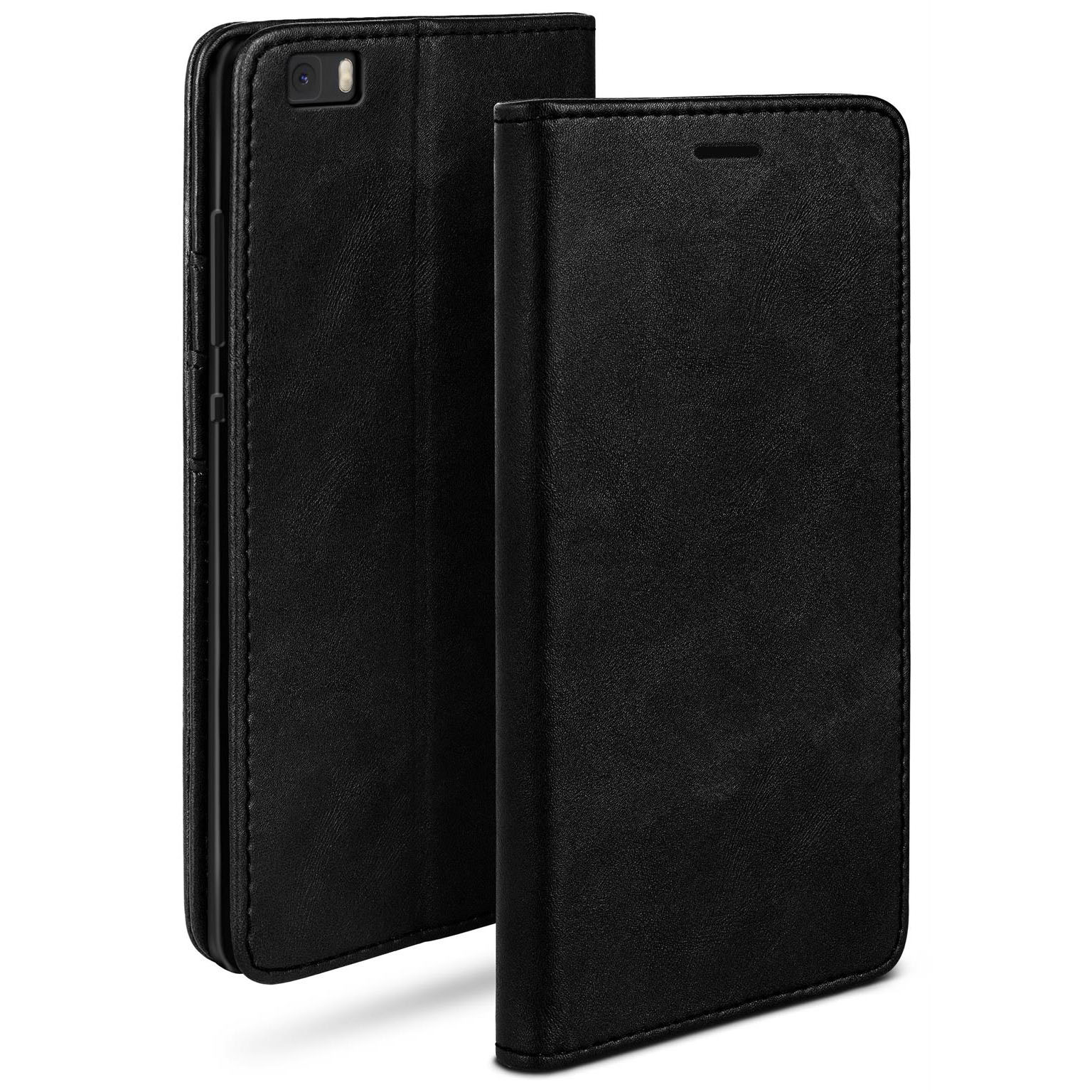 moex Casual Case Huawei P8 Lite 2015 Hülle klappbar Leder Optik – Onyx