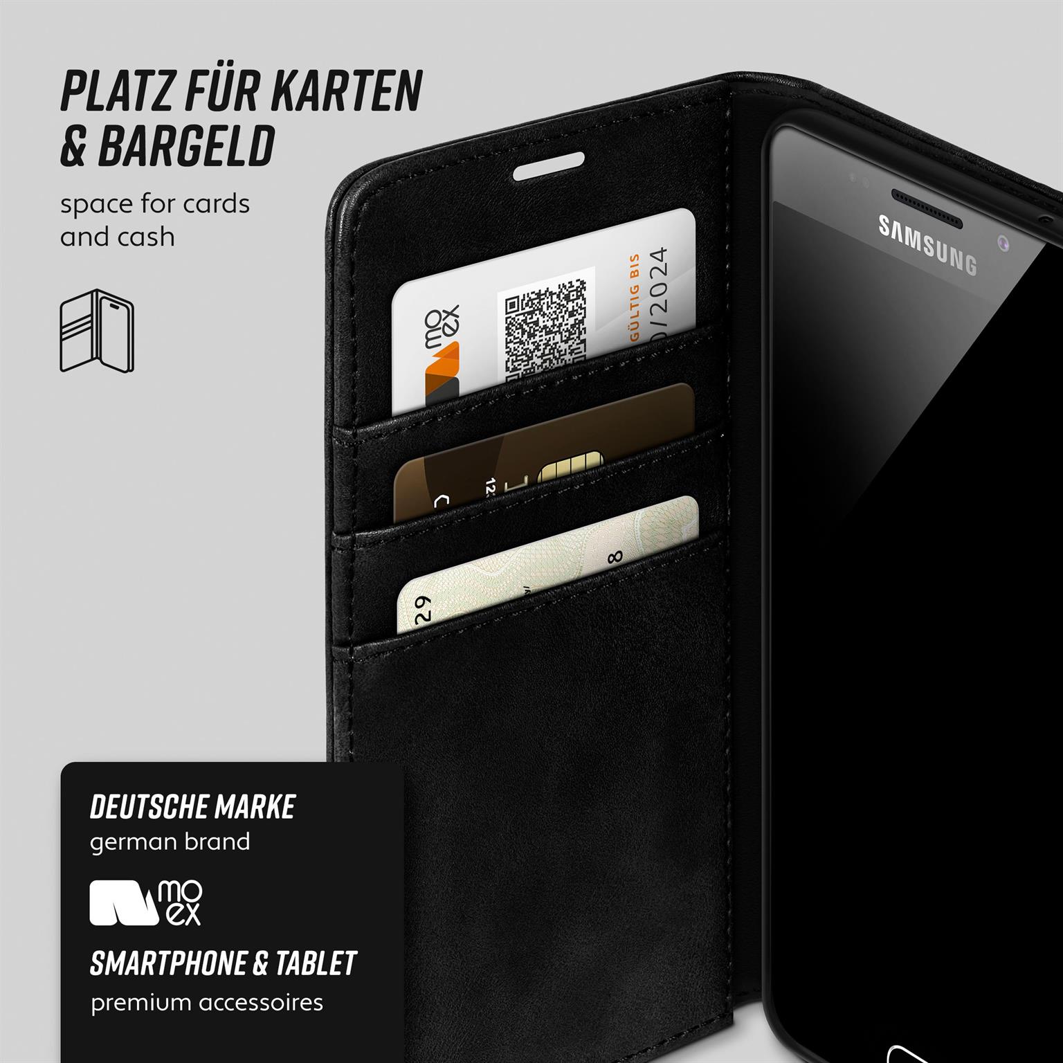 moex Casual Case Samsung Galaxy A5 (2016) Hülle klappbar Leder Optik – Weiteres Produktbild 2