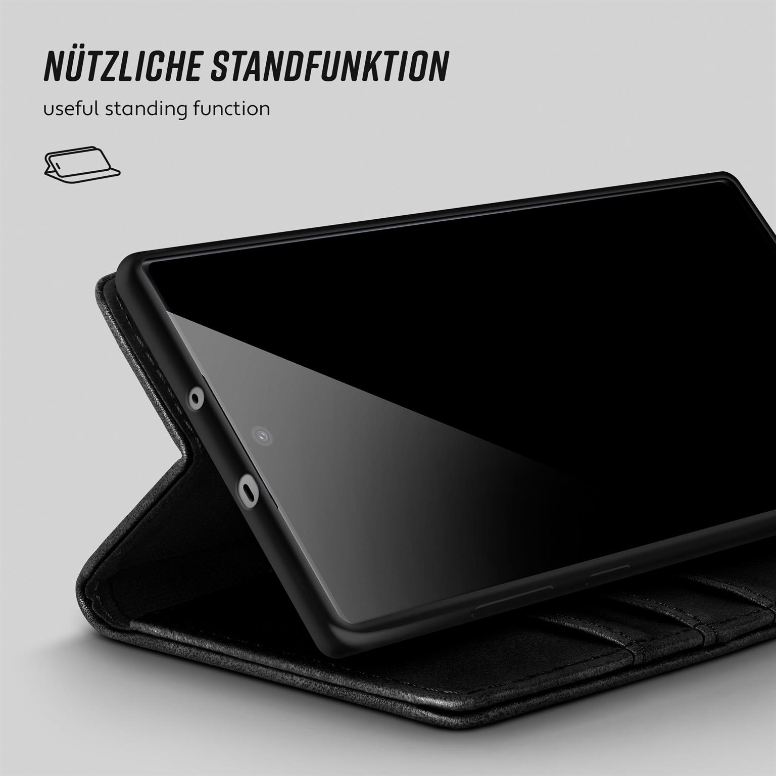 moex Casual Case Samsung Galaxy Note 10 Plus Hülle klappbar Leder Optik – Weiteres Produktbild 4