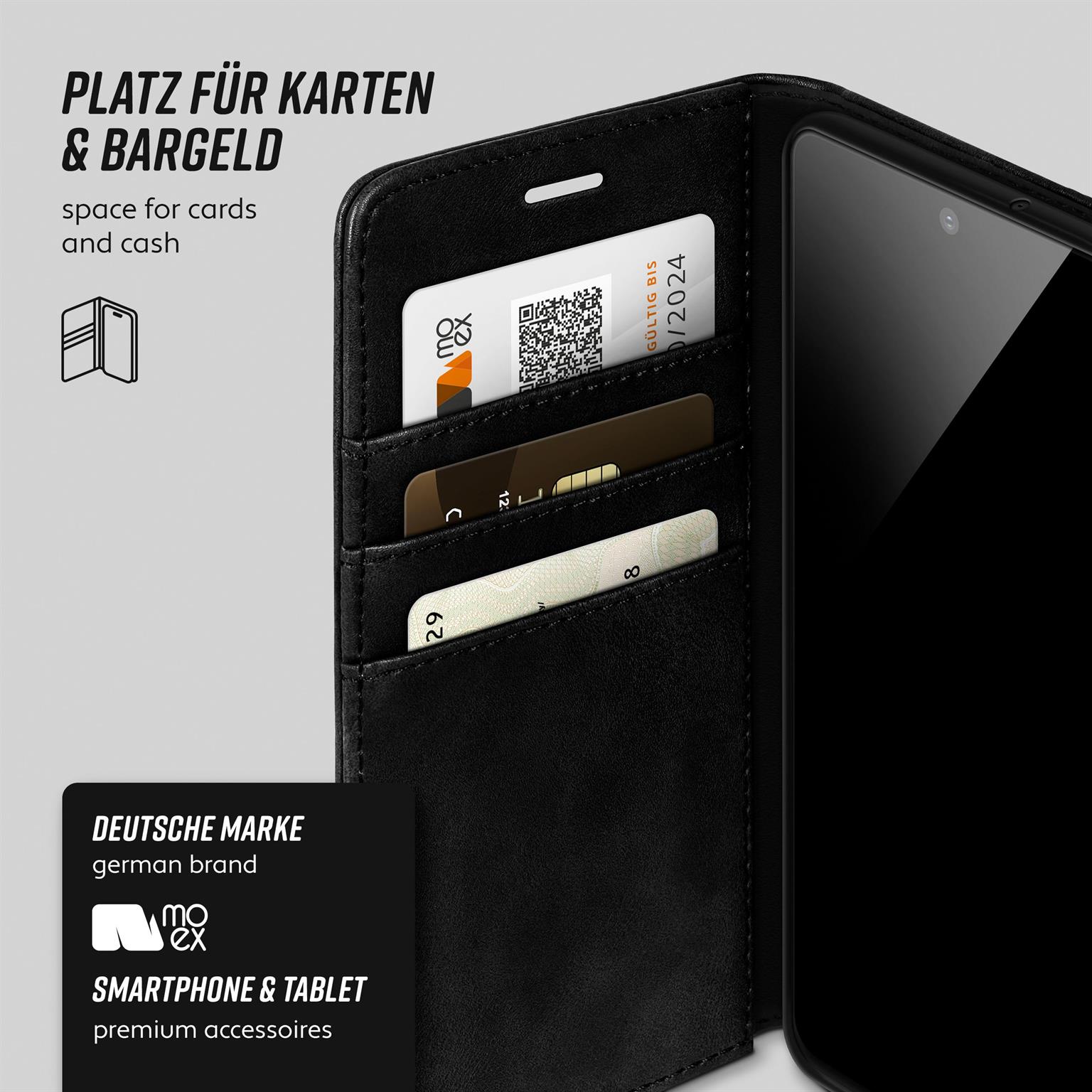 moex Casual Case Samsung Galaxy Note 20 5G Hülle klappbar Leder Optik – Weiteres Produktbild 3