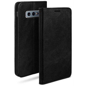 moex Casual Case Samsung Galaxy S10e Hülle klappbar Leder Optik – Onyx