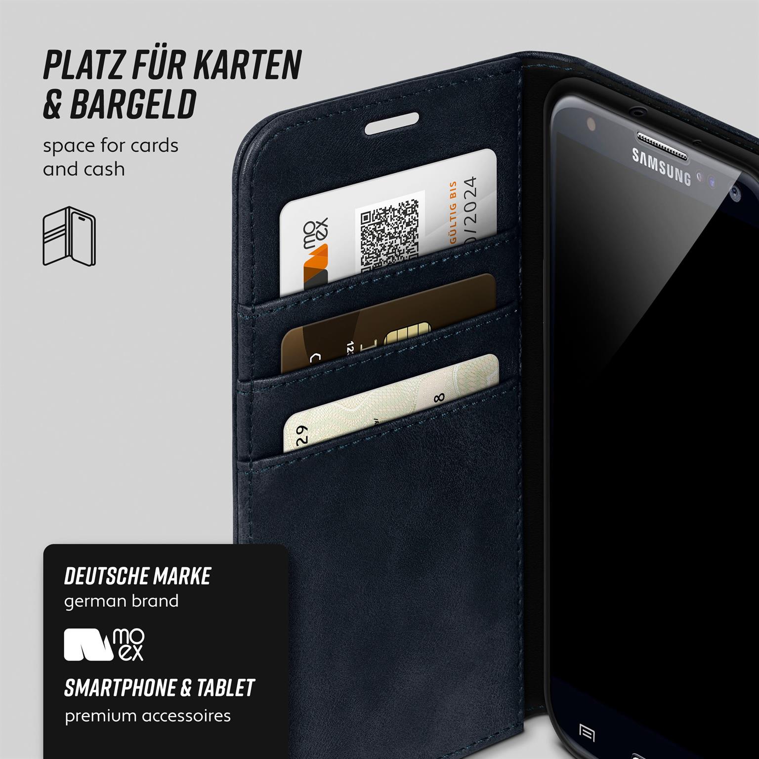 moex Casual Case Samsung Galaxy S3 Hülle klappbar Leder Optik – Weiteres Produktbild 2