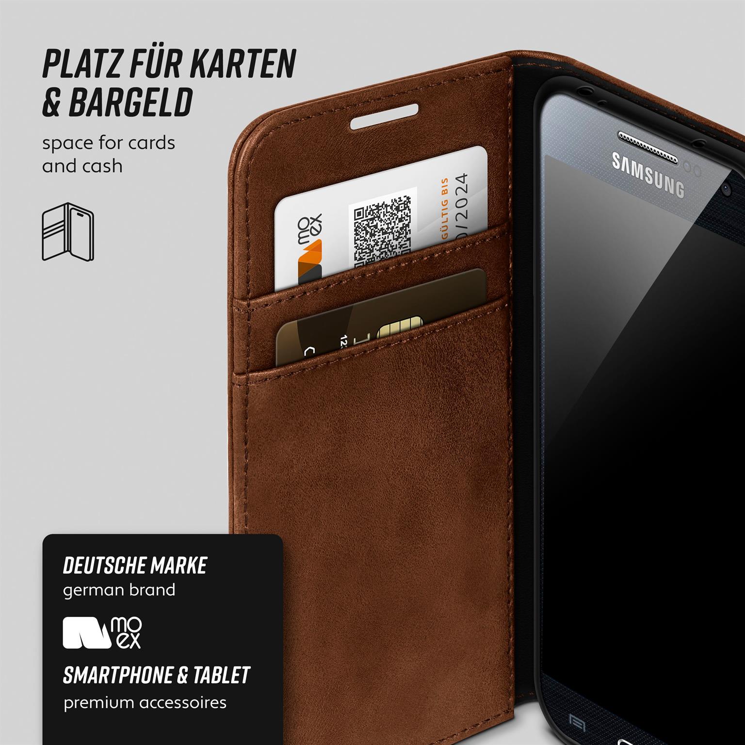 moex Casual Case Samsung Galaxy S4 Mini Hülle klappbar Leder Optik – Weiteres Produktbild 3