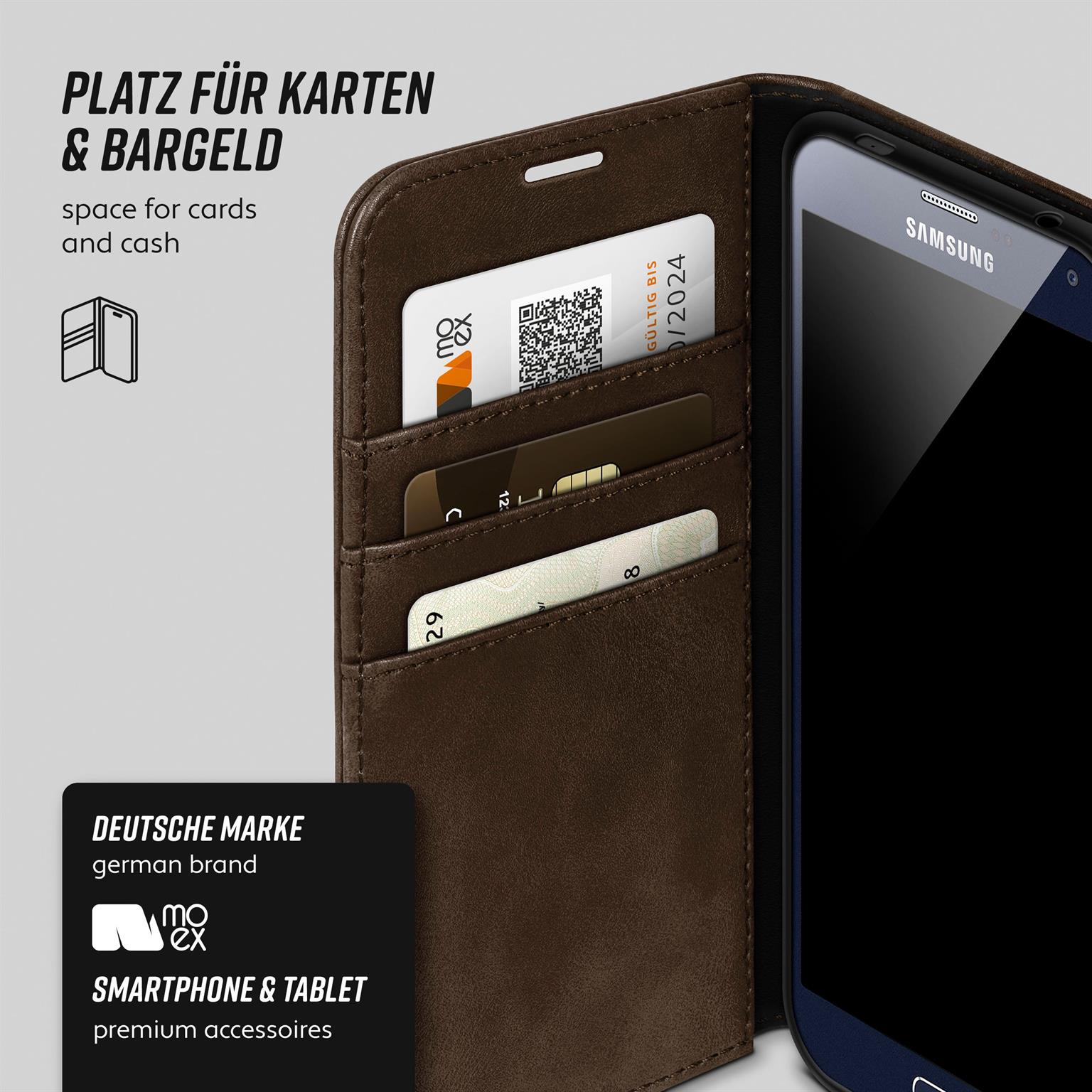 moex Casual Case Samsung Galaxy S5 Neo Hülle klappbar Leder Optik – Weiteres Produktbild 2