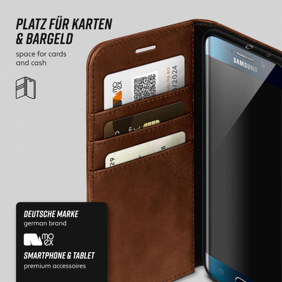 moex Casual Case Samsung Galaxy S6 Edge Hülle klappbar Leder Optik – Weiteres Produktbild 3