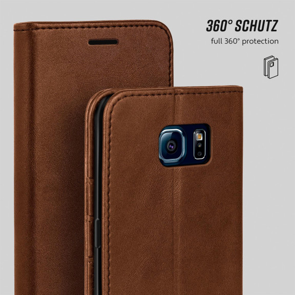 moex Casual Case Samsung Galaxy S6 Edge Hülle klappbar Leder Optik – Weiteres Produktbild 6