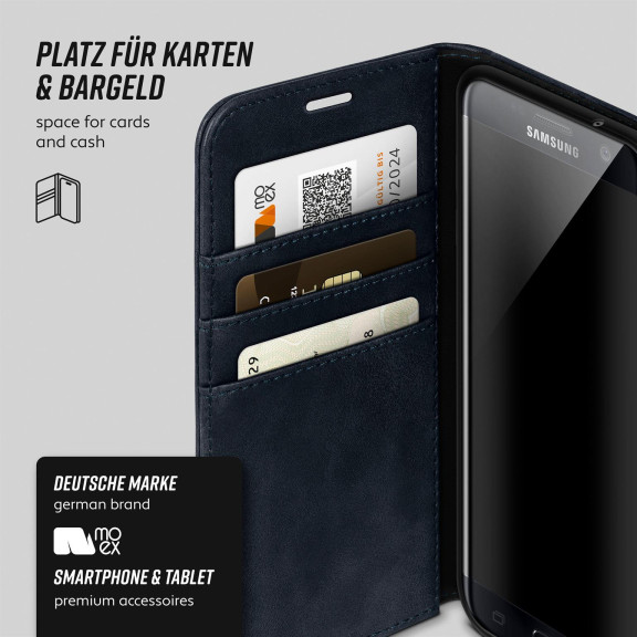 moex Casual Case Samsung Galaxy S7 Edge Hülle klappbar Leder Optik – Weiteres Produktbild 3