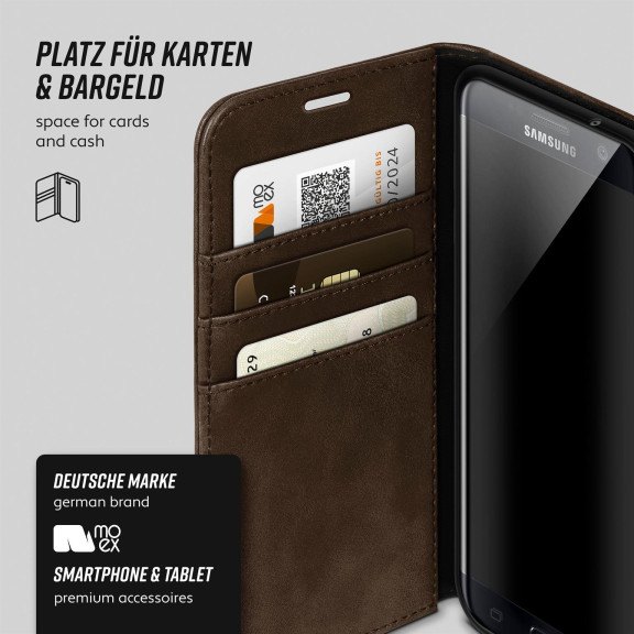 moex Casual Case Samsung Galaxy S7 Edge Hülle klappbar Leder Optik – Weiteres Produktbild 3