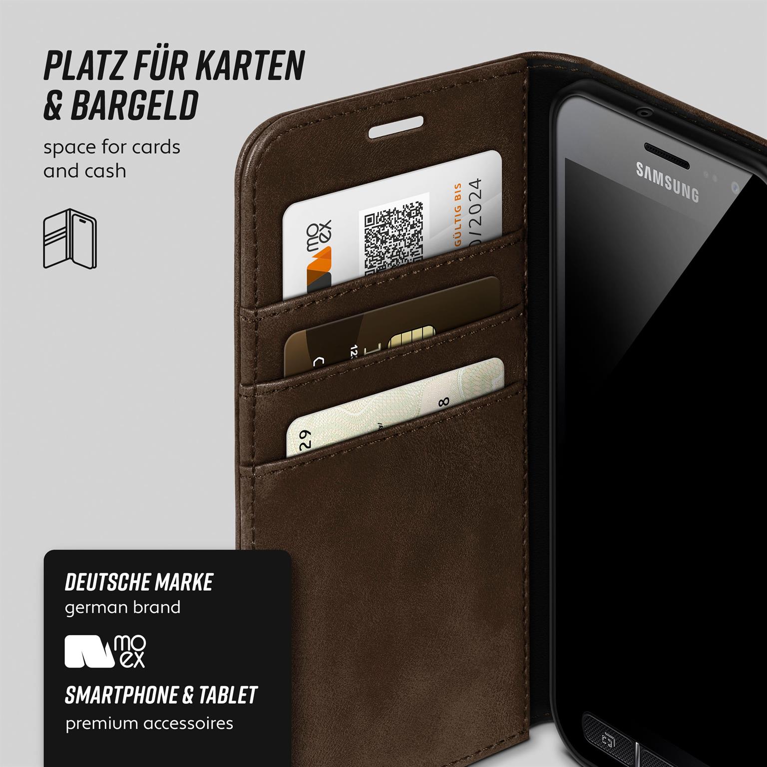 moex Casual Case Samsung Galaxy Xcover 4 Hülle klappbar Leder Optik – Weiteres Produktbild 3