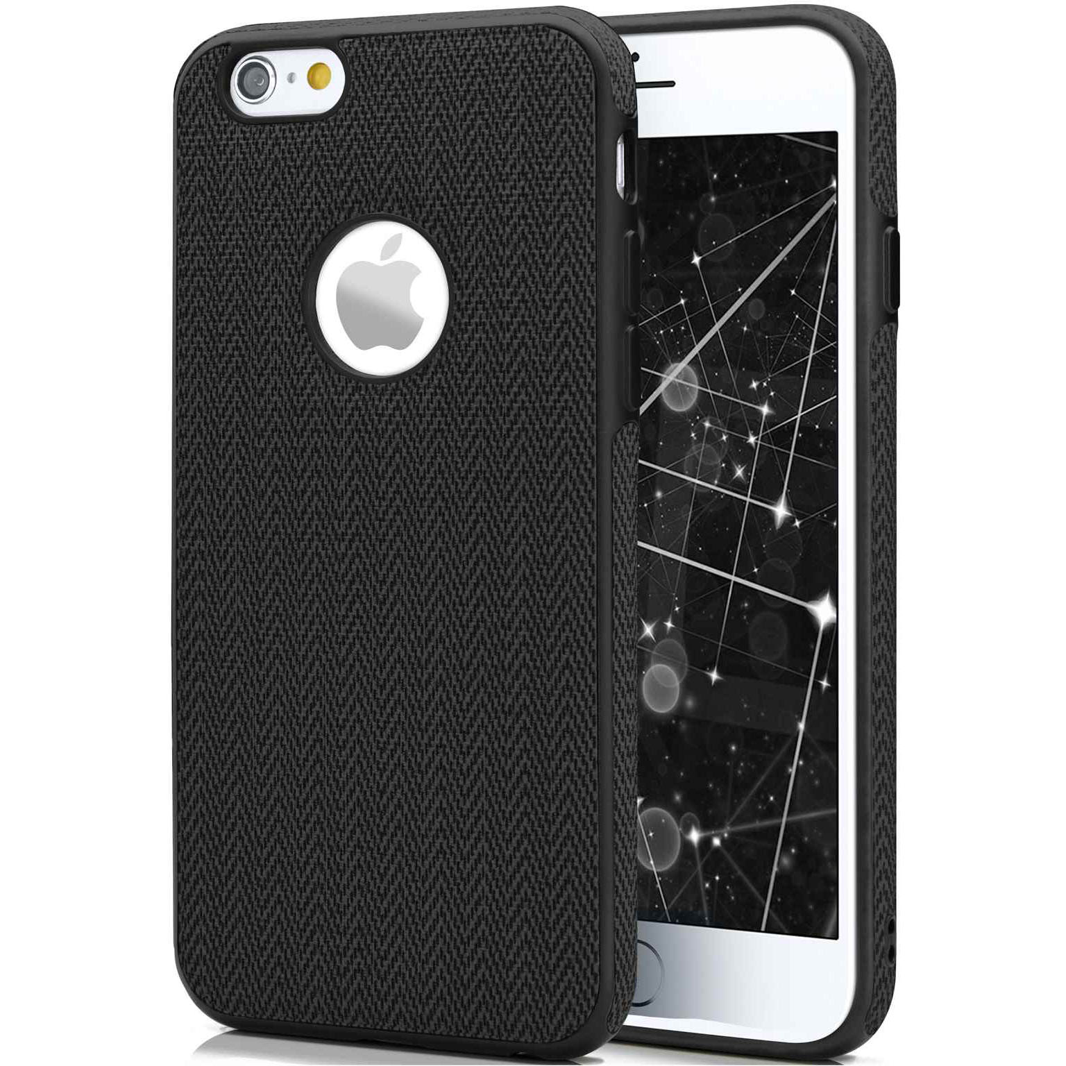 moex Chevron Case für iPhone 6s Plus – Flexible Hülle mit erhöhtem Rand für optimalen Schutz – Nero