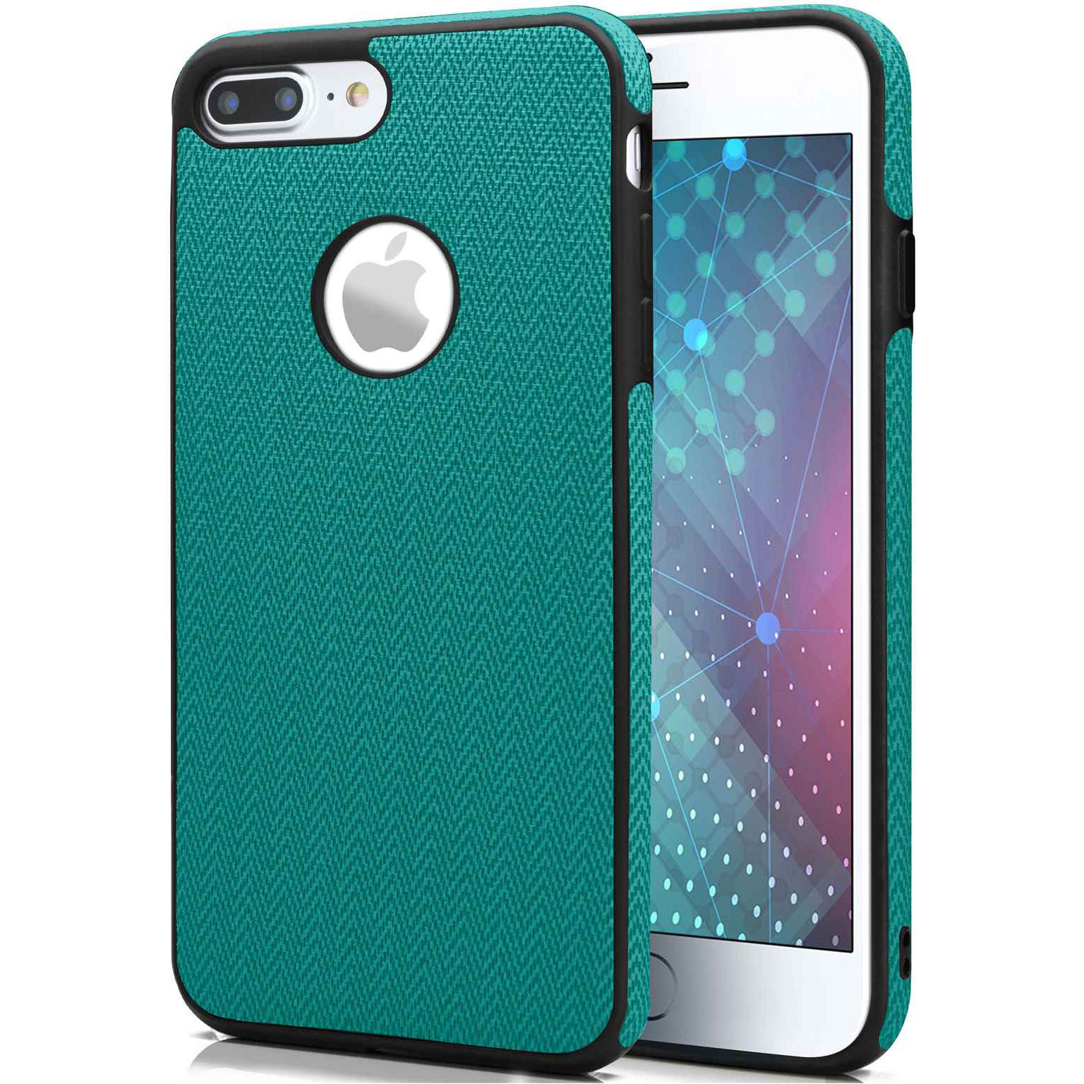 moex Chevron Case für iPhone 7 Plus – Flexible Hülle mit erhöhtem Rand für optimalen Schutz – Azzurro