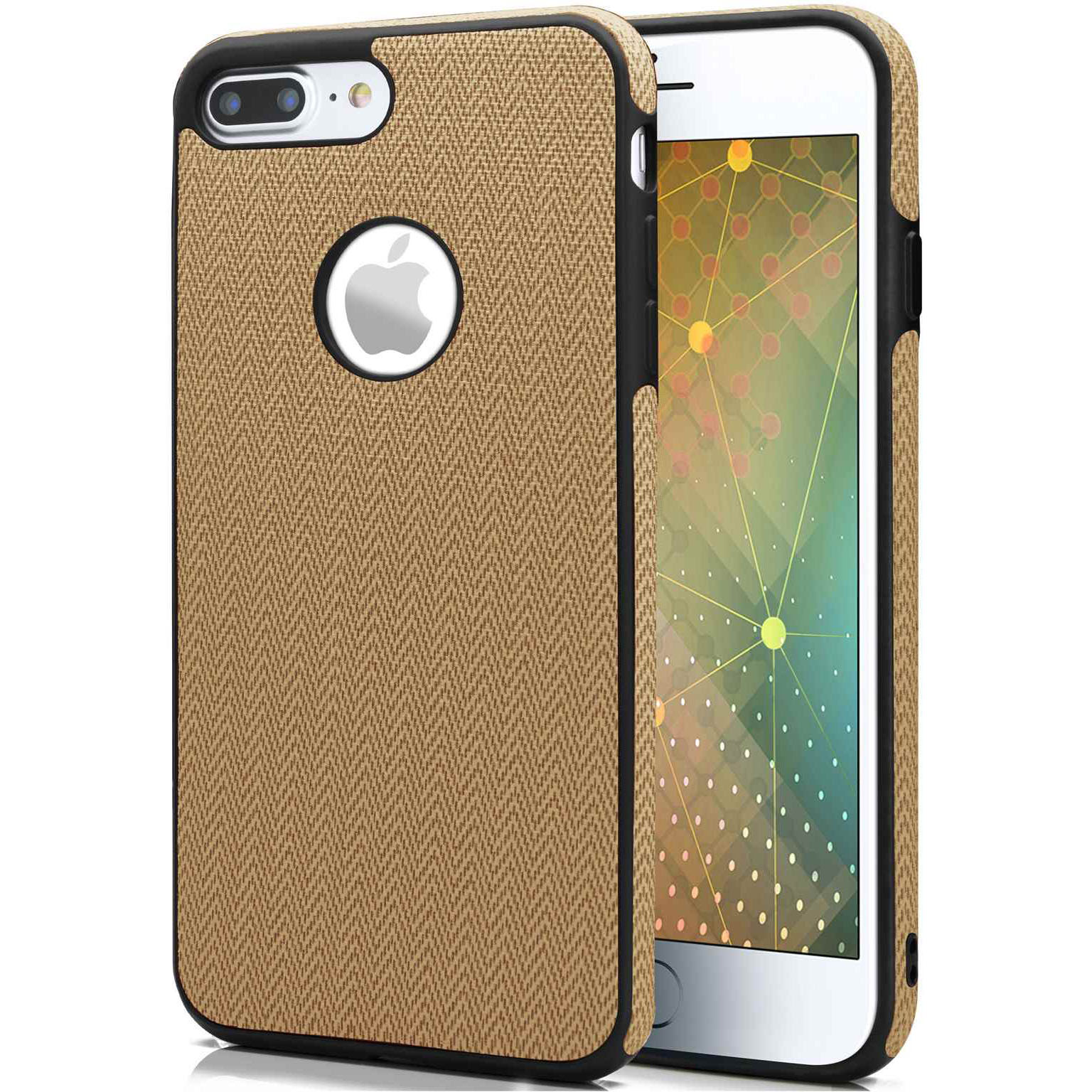 moex Chevron Case für iPhone 8 Plus – Flexible Hülle mit erhöhtem Rand für optimalen Schutz – Avorio