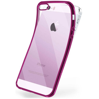 moex moex Chrome Case für iPhone 5 – Handy Bumper mit Chrom Rand – Transparente Hülle – Berry